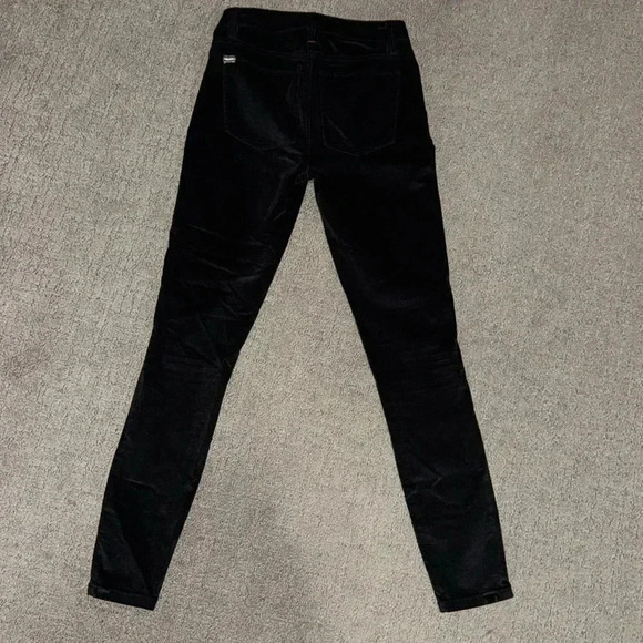 Alice and Olivia Black Velvet Skinny Jeans High Rise Sz 24 Designer Trendy Women - Picture 8 of 11